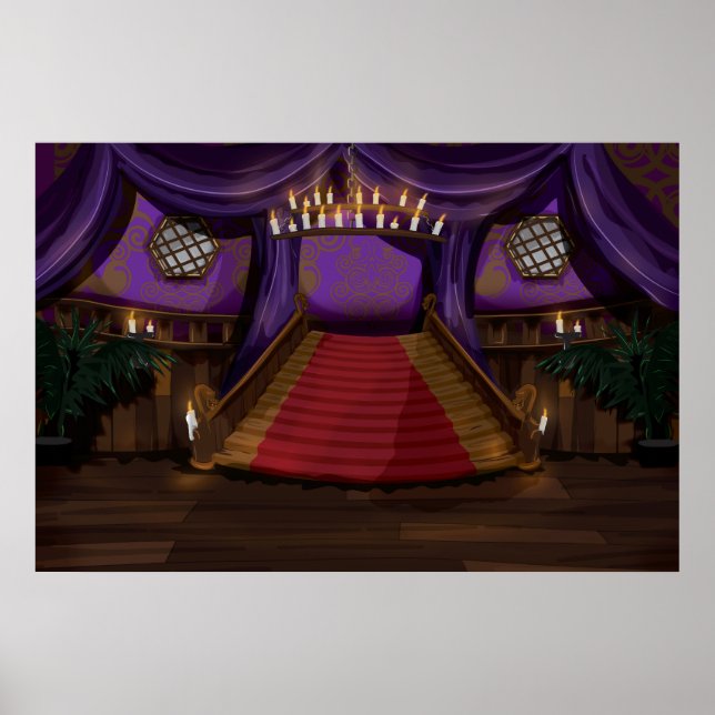 Creepy Mansion Treppe Poster (Vorne)