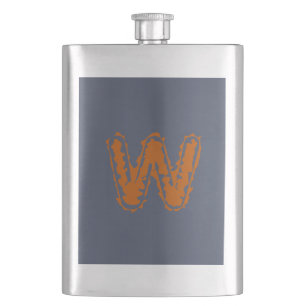 Creepy Monogram Clashing Orange auf Blue Flachmann