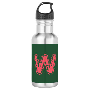 Creepy Monogram Clashpink auf Green Edelstahlflasche