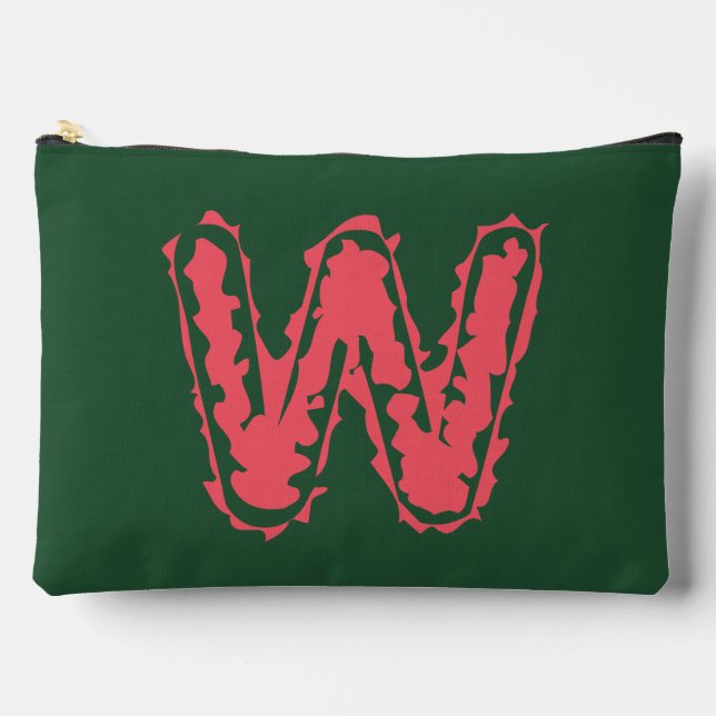 Creepy Monogram Clashpink auf Green Zubehörtasche (Vorderseite)