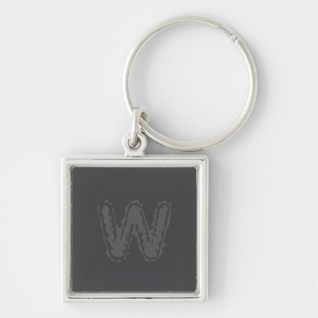 Creepy Monogram Gray on Gray Schlüsselanhänger (Vorne)