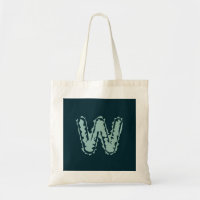 Creepy Monogram Mint Green auf Deep Blue