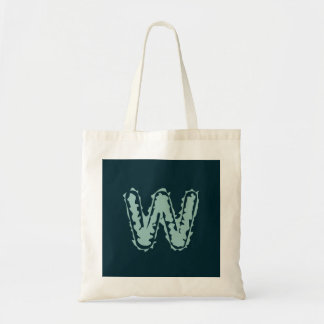 Creepy Monogram Mint Green auf Deep Blue Tragetasche