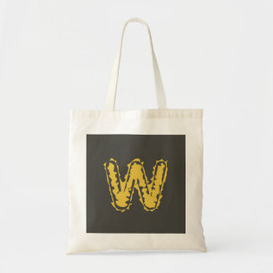 Creepy Monogram Moody Yellow on Dark Gray Tragetasche