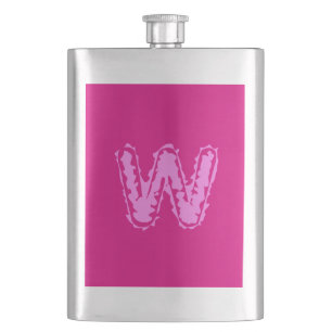 Creepy Monogram Pink auf Pink Flachmann