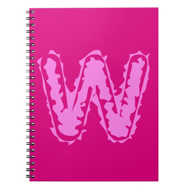 Creepy Monogram Pink auf Pink Notizblock (Vorderseite)