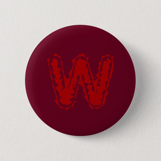 Creepy Monogram Red on Red Button (Vorderseite)