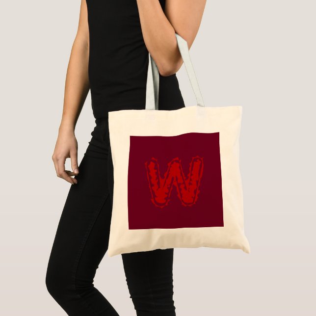 Creepy Monogram Red on Red Tragetasche (Vorderseite (Produkt))