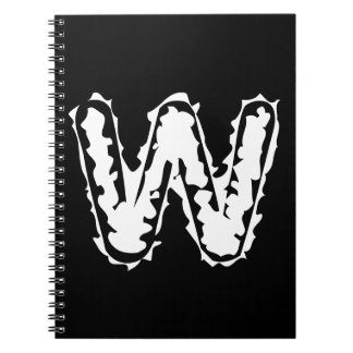 Creepy Monogram White auf Black Notizblock