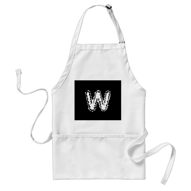 Creepy Monogram White auf Black Schürze (Vorne)