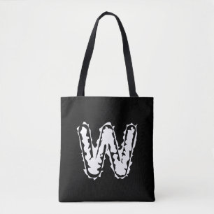 Creepy Monogram White auf Black Tasche