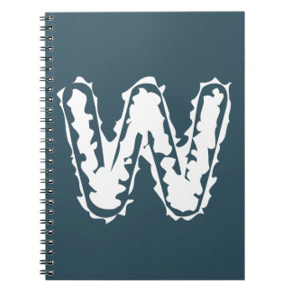 Creepy Monogram White on Blue Notizblock