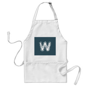 Creepy Monogram White on Blue Schürze
