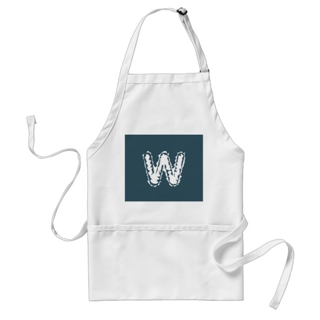 Creepy Monogram White on Blue Schürze (Vorne)