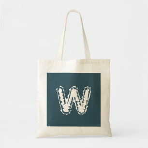 Creepy Monogram White on Blue Tragetasche