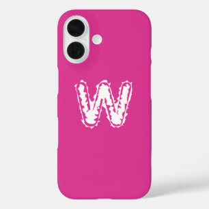 Creepy Monogram White on Pink iPhone 16 Hülle