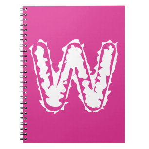 Creepy Monogram White on Pink Notizblock