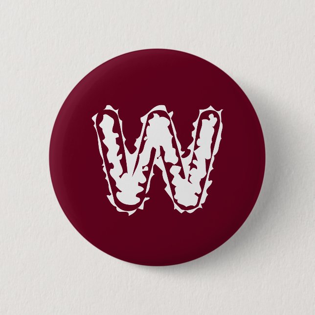 Creepy Monogram White on Red Button (Vorderseite)