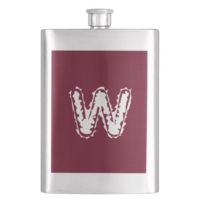 Creepy Monogram White on Red Flachmann (Vorderseite)