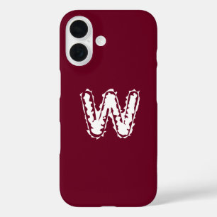 Creepy Monogram White on Red iPhone 16 Hülle