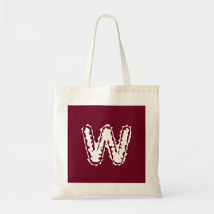 Creepy Monogram White on Red Tragetasche