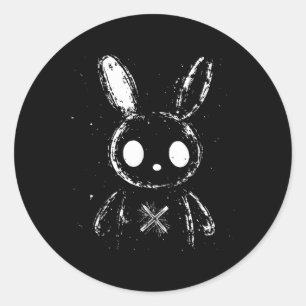 Creepy Niedlich Bunny Rabbit Alt Goth Grunge Horro Runder Aufkleber