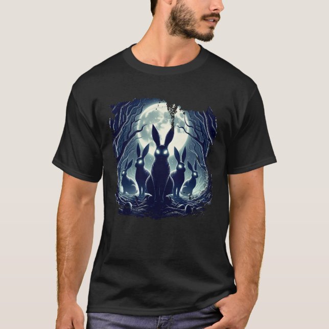 Creepy Niedlich Bunny Rabbits Alt Goth Grunge Horr T-Shirt (Vorderseite)