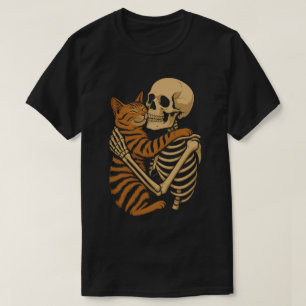 Creepy Niedlich Cat - Skelett Umarmung Kitesurfen  T-Shirt