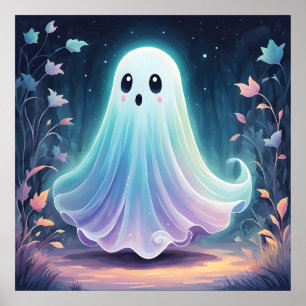 Creepy Niedlich Ghost Art Poster