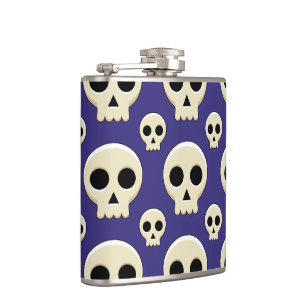 Creepy Niedlich Kawaii Goth Skull Pattern Flachmann