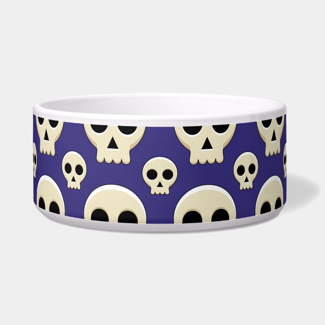 Creepy Niedlich Kawaii Goth Skull Pattern Napf (Vorderseite)