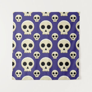 Creepy Niedlich Kawaii Goth Skull Pattern Wandteppich