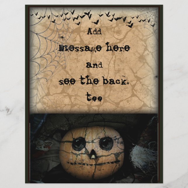 Creepy Orange Pumpkin Jack-o-Lantern (Vorderseite)