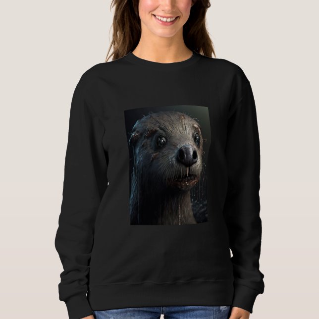 Creepy Otter Creature Spooky Zombie Otter  2 Sweatshirt (Vorderseite)