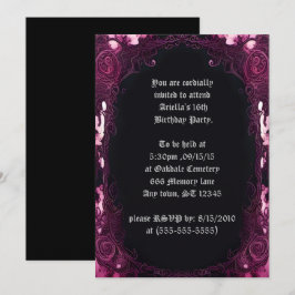 Creepy Pink Gerahmt Black Mirror Sweet 16 Geburtst Einladung