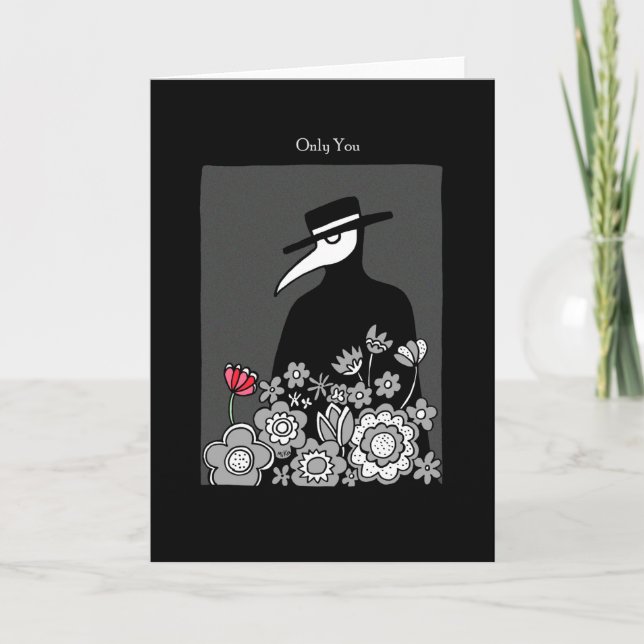 Creepy Plague Doctor Goth I Liebe Sie Valentine Karte (Vorderseite)