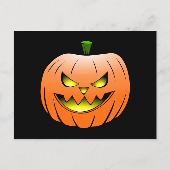Creepy Pumpkin Halloween Postcard Postkarte (Vorderseite)