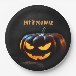 Creepy Pumpkin Happy Halloween Paper Plate Pappteller