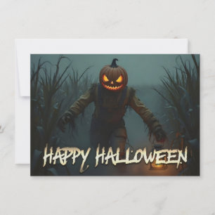 Creepy Pumpkin Head Halloween Szene