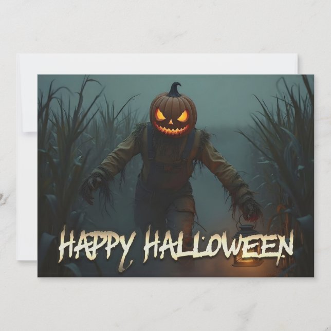 Creepy Pumpkin Head Halloween Szene (Vorderseite)