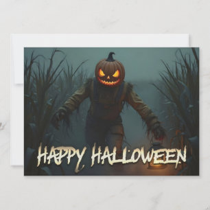 Creepy Pumpkin Head Halloween Szene