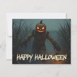 Creepy Pumpkin Head Halloween Szene