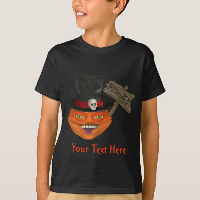 Creepy Pumpkin Head Halloween T-Shirt (Vorderseite)
