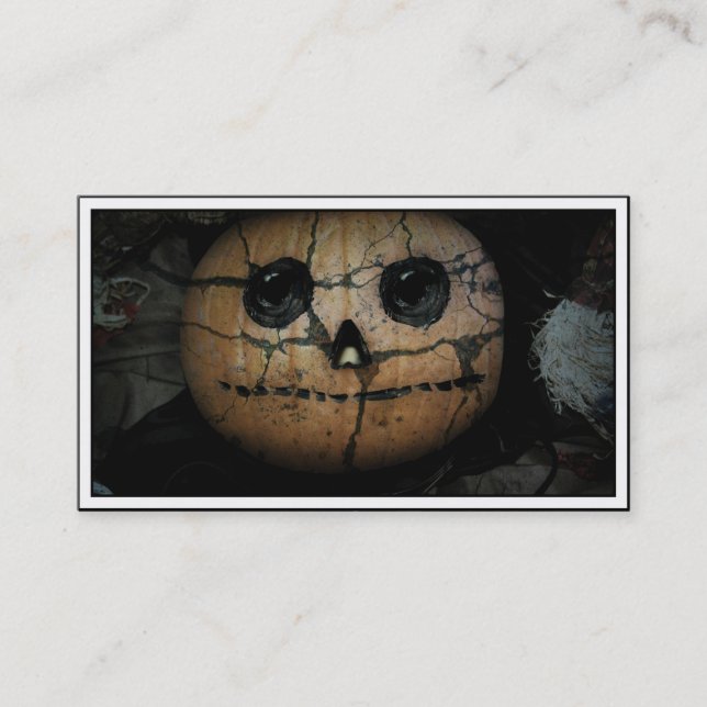 Creepy Pumpkin Jack-o-Lantern Visitenkarte (Vorderseite)