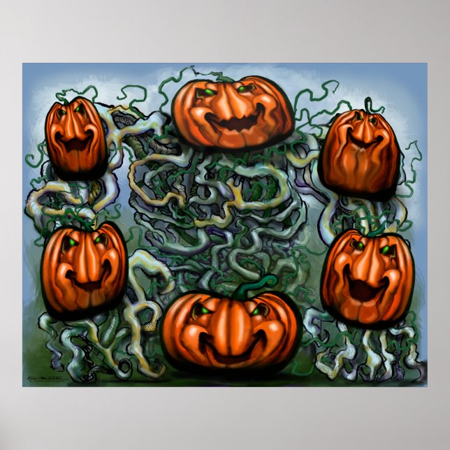 Creepy Pumpkin Vines Poster (Vorne)