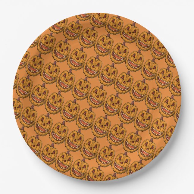 Creepy Pumpkins Pappteller (Vorderseite)