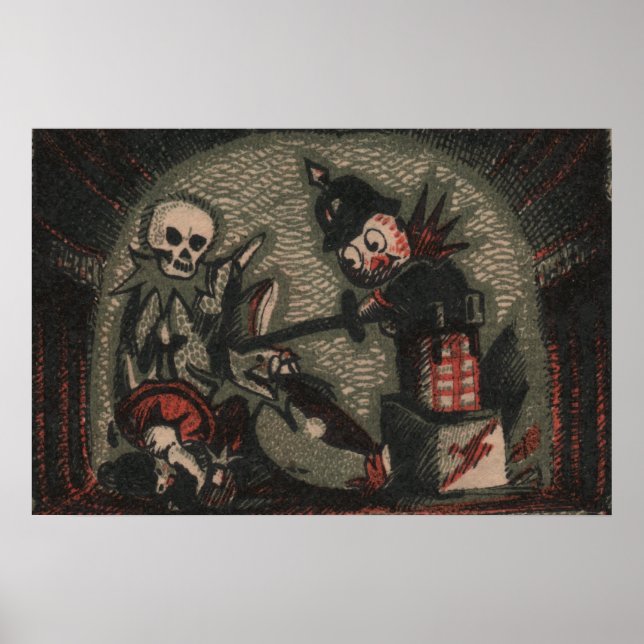Creepy Puppen: Böser Jack-in-the-box-Skelettbully Poster (Vorne)