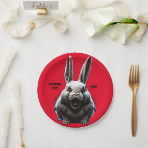 CREEPY RABBIT HALLOWEEN-PARTY PLATE PAPPTELLER
