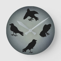 Creepy Raven Silhouetten Graues Halloween