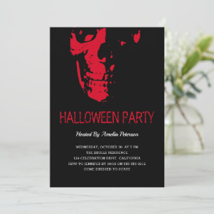 Creepy Red Skull Ault Halloween Costume Party Einladung